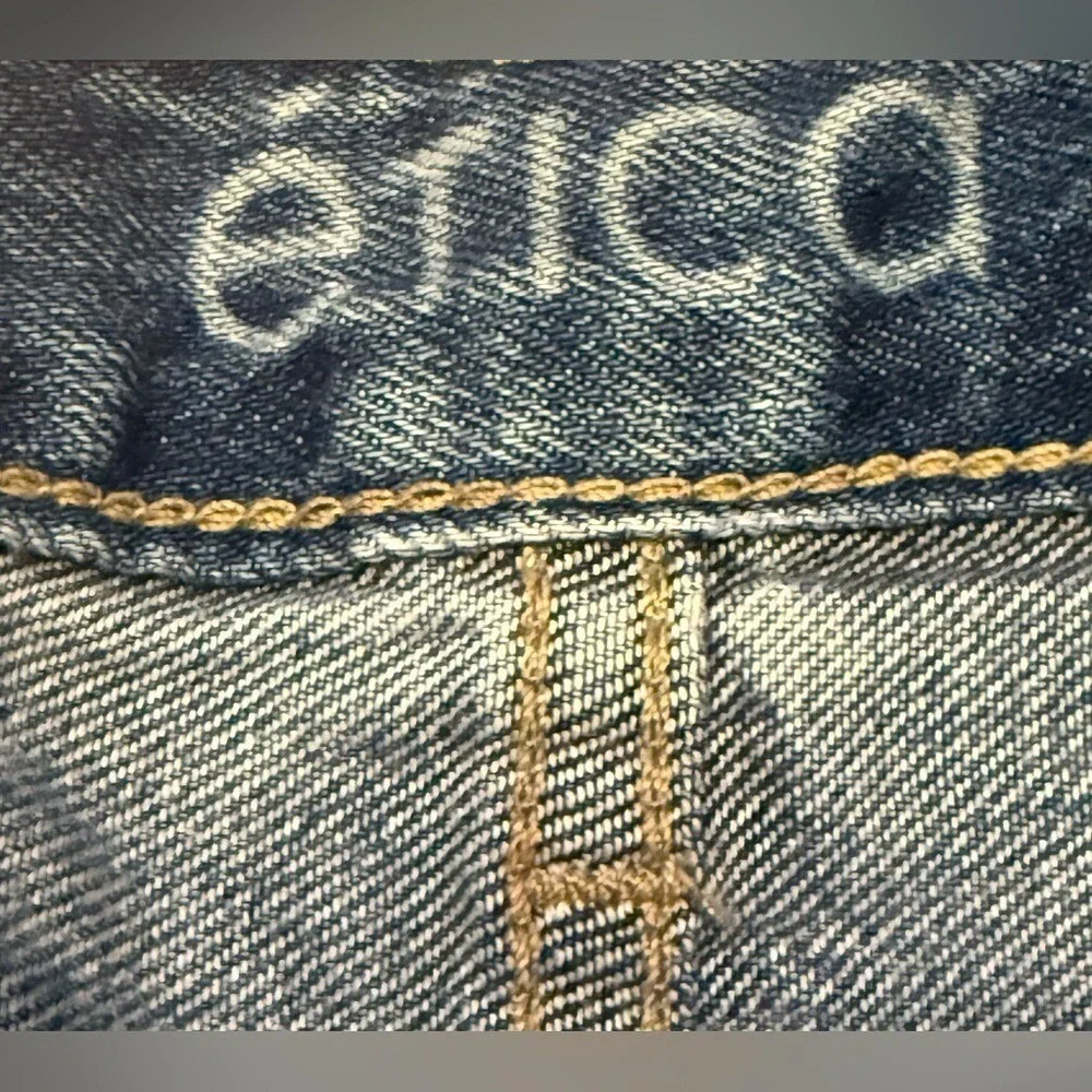 NWT Etica Narin‎ Long Distressed Relaxed Denim Jean Shorts 90's Size 27